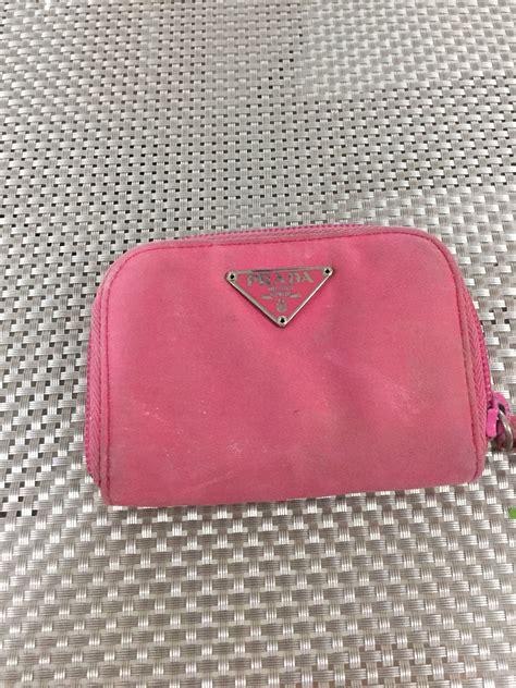 prada coin purse beige|prada nylon coin purse.